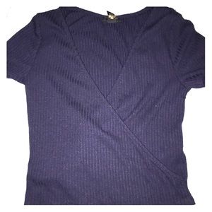 Navy blue Crop top cross over.